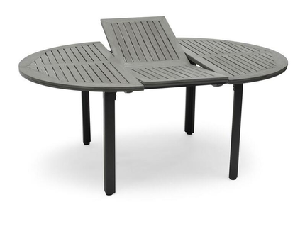havebord i teaktræ med plads til parasol