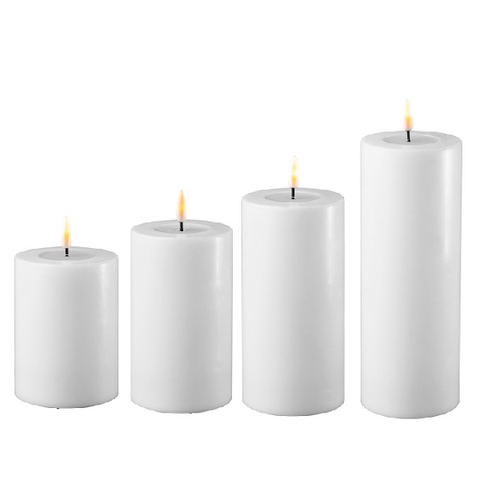 Deluxe homeart bloklys med LED flamme Ø7,5cm