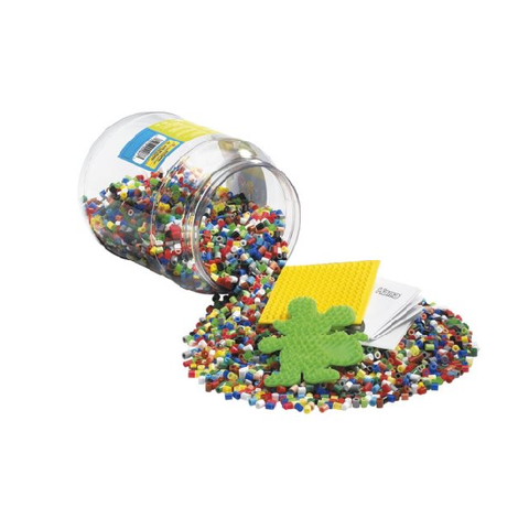 7000 HAMA PERLER I BØTTE RØD LÅG
