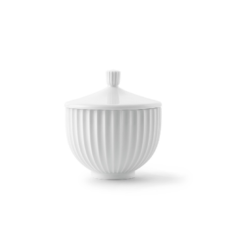 LYNGBY PORCELÆN BONBONNIERE I HVID PORCELÆN