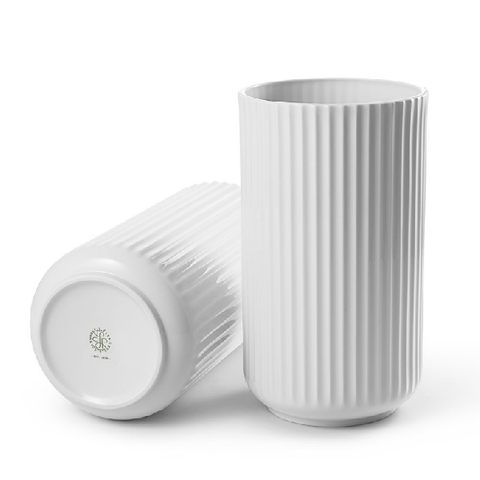 LYNGBY PORCELÆN HVID VASE PÅ 25 CM
