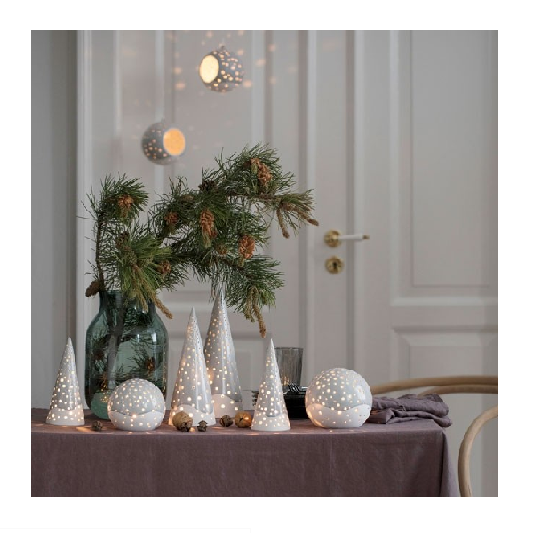 KÄHLER NOBILI GRÅ JULETRÆS FYRFADSSTAGER